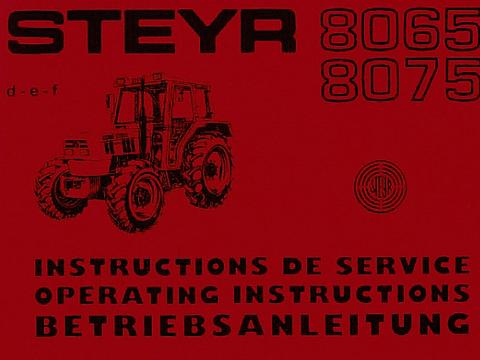Betriebsanleitung Steyr Typ 8065 und 8075 im Oldtimer Traktor Ersatzteile Shop online kaufen