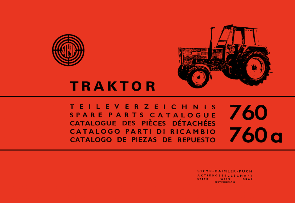 Ersatzteilbuch Steyr 760 und 760a, Steyr - Oldtimer-Traktor Ersatzteile  Shop - Gady Family
